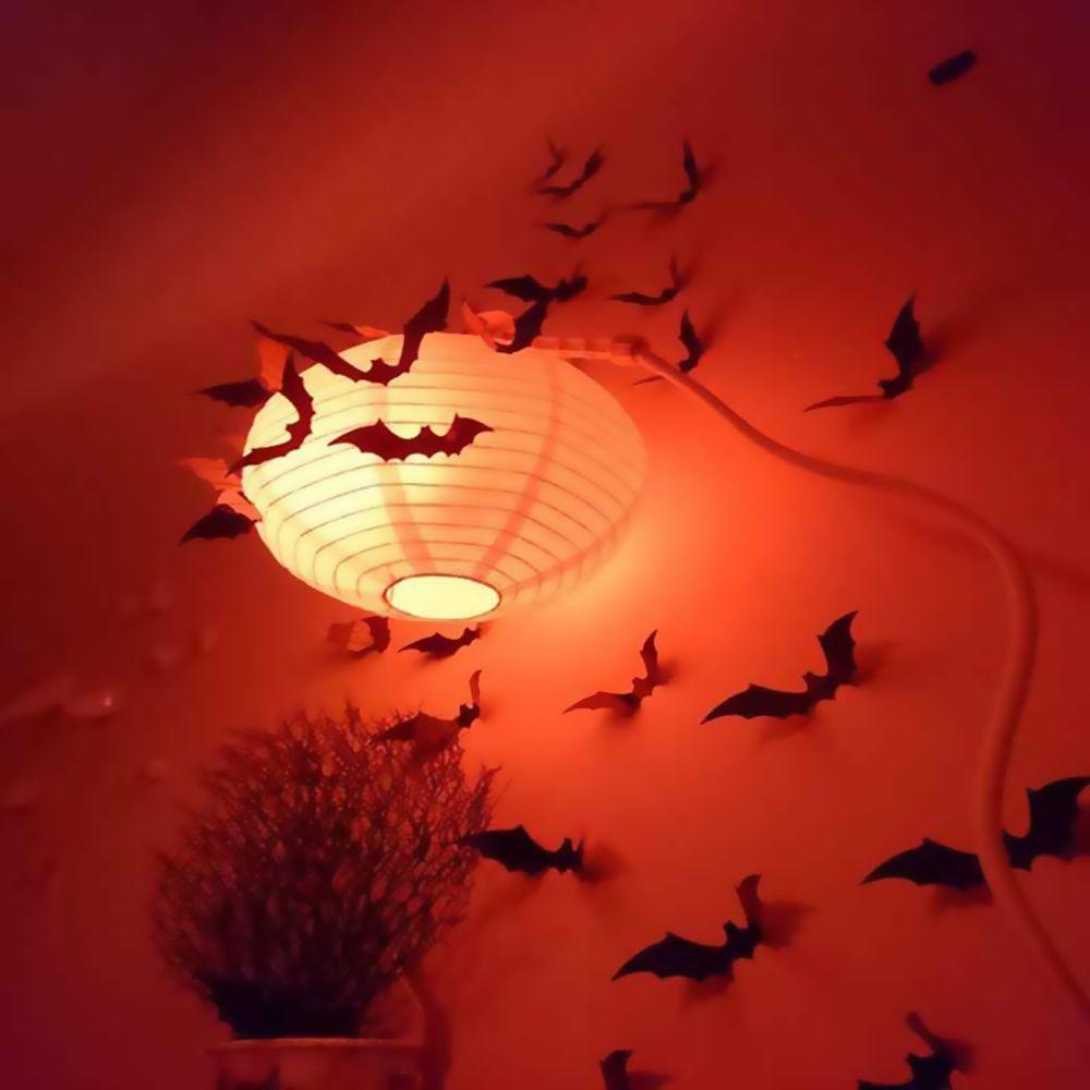 TOP 12 Pcs Stiker Dinding Removable Hitam Festival Pesta Properti PVC Mural Jendela Kamar Halloween Dekorasi