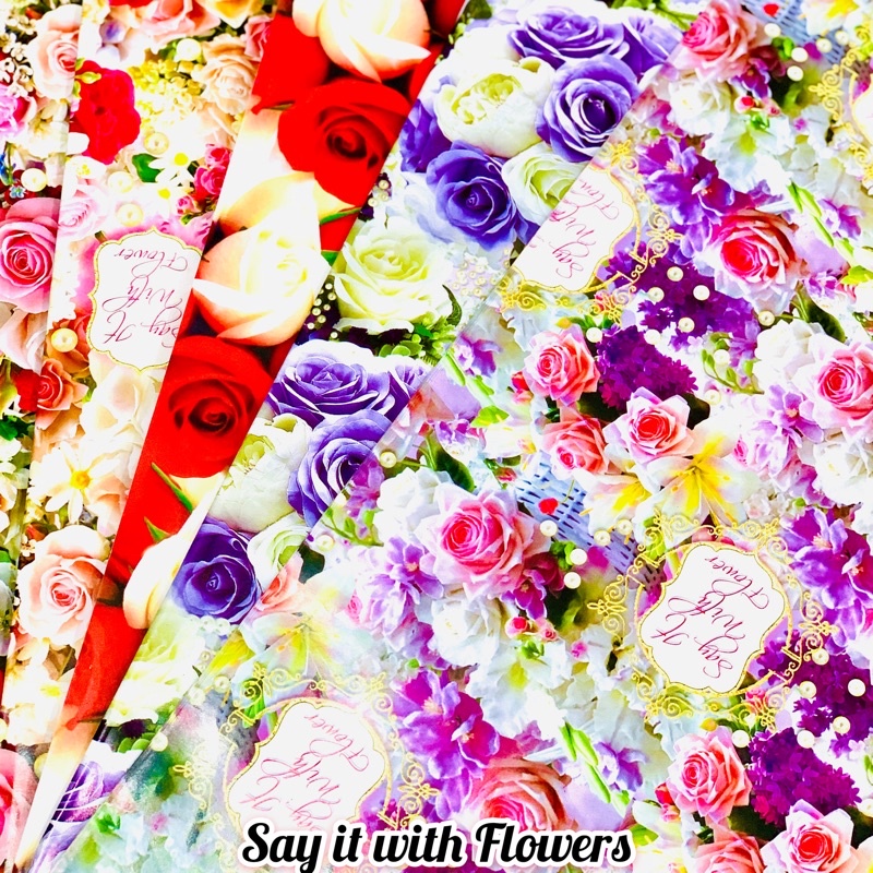 

10 lembar Kertas kado kiky motif Bunga Say It With Flowers dg 1 motif