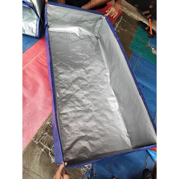 terpal kolam ikan 100x50x25cm A5 warna silver