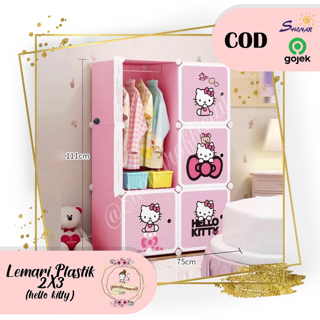 RB Lemari Pakaian 6 PINTU Motif Lemari Plastik 6 susun (LEMARI PLASTIK 2X3 ),SHENAR