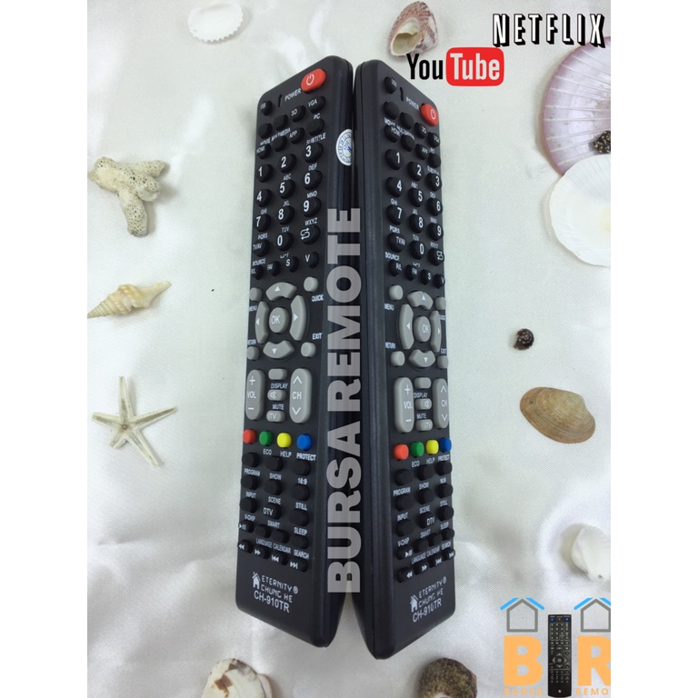 Remot Remote LCD LED Multi Changhong RM - CH910TR Smart TV Android Netflix Youtube