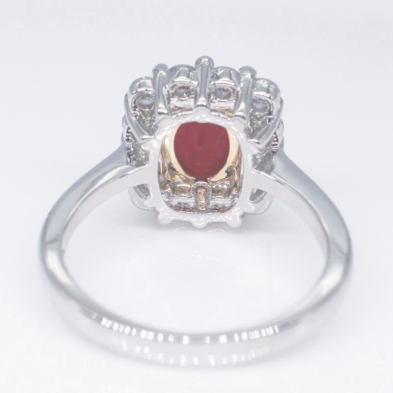 Perhiasan Bertatahkan Ruby Cincin Perak