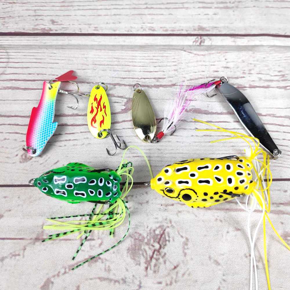 Umpan Pancing Tiruan Ikan Set Fishing Bait Kit 109PCS Plastic Silicone Bentuk Ikan Udang katak Box