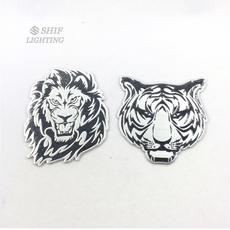 1Pc Stiker Emblem / Badge Bahan Aluminium Motif Harimau untuk Mobil