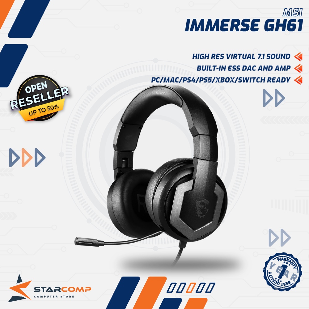 MSI IMMERSE GH61 GAMING HEADSET GH 61