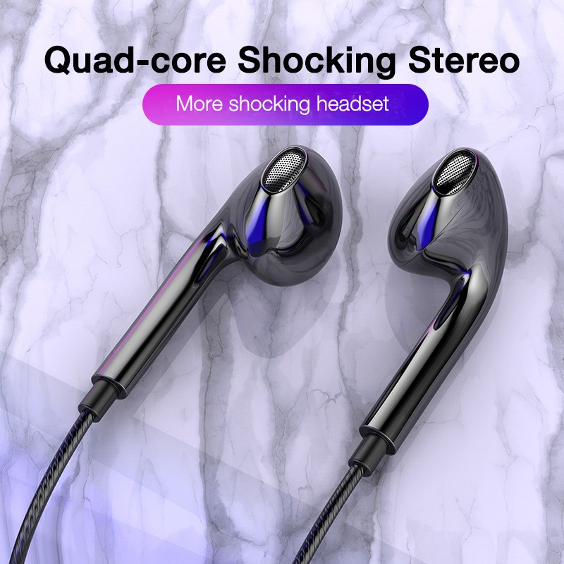 Headset Earphone Gaming In-Ear Kabel 3.5mm Noise Canceling Kontrol Volume Bass Dengan Mic