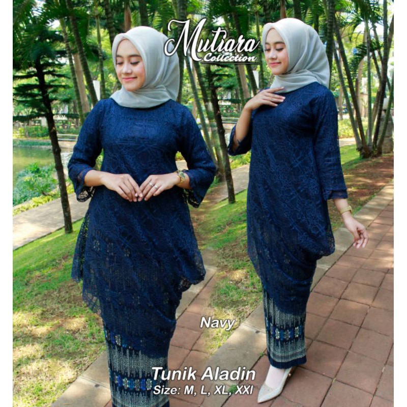 Set kebaya kekinian - TUNIK ALADIN GLITER - kebaya brukat gliter - kebaya modern dan pesta