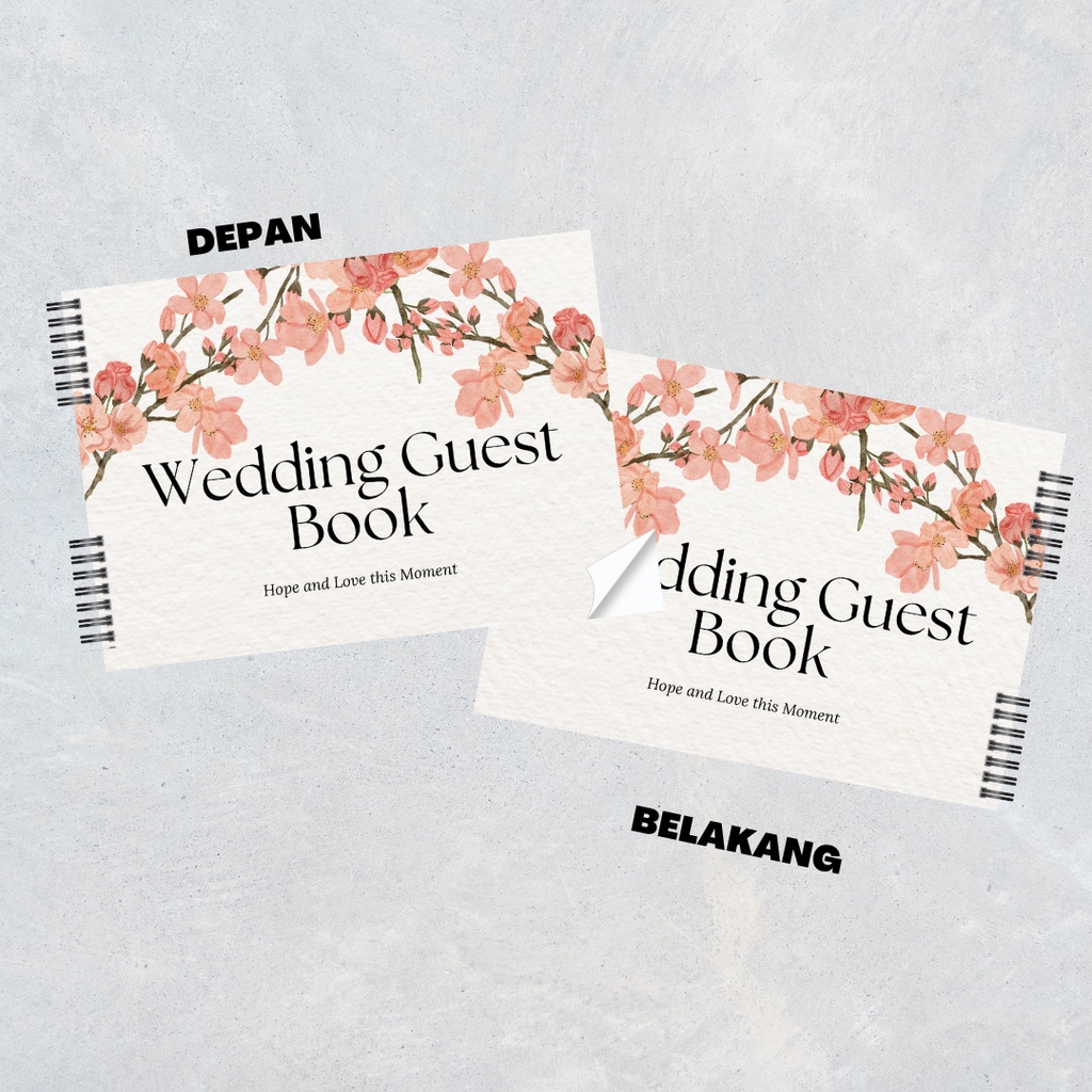 Buku Tamu Pernikahan NON CUSTOM / Wedding Guest Book NON CUSTOM/TIDAK CUSTOM Soft Cover DESIGN KEKINIAN TERBARU 2022