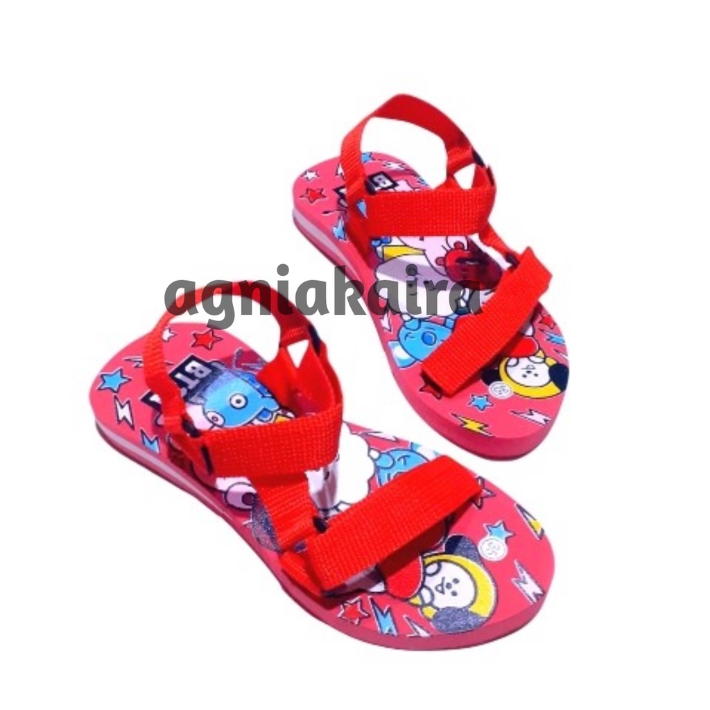 Sandal Anak Perempuan Tali Gunung BT21 New Kren