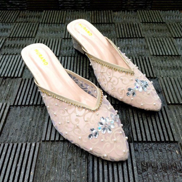 Wedding Shoes Murano Tsabitha Cream Brukat Special Edition Size Jumbo 41-46