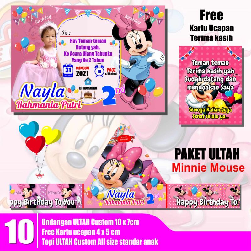 Undangan Ulang Tahun Anak Karakter / Topi Ulang Tahun Anak