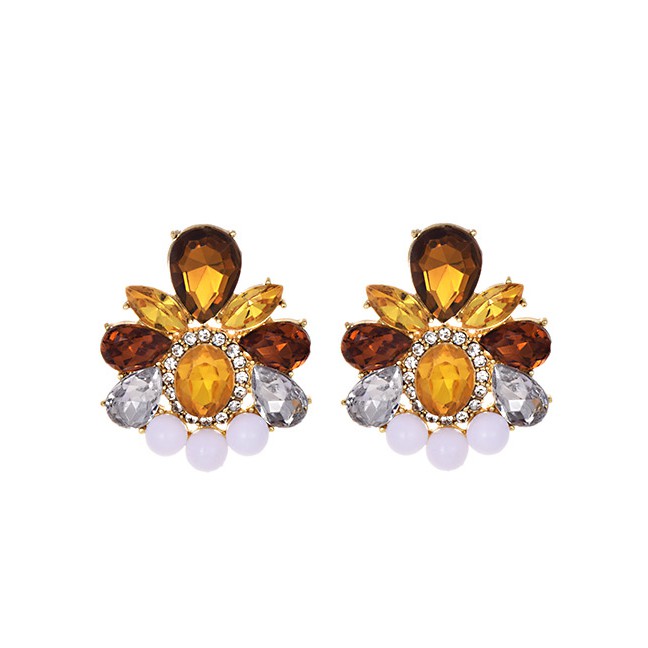 LRC Anting Tusuk Fashion  Alloy Resin Stud Earrings F6182X