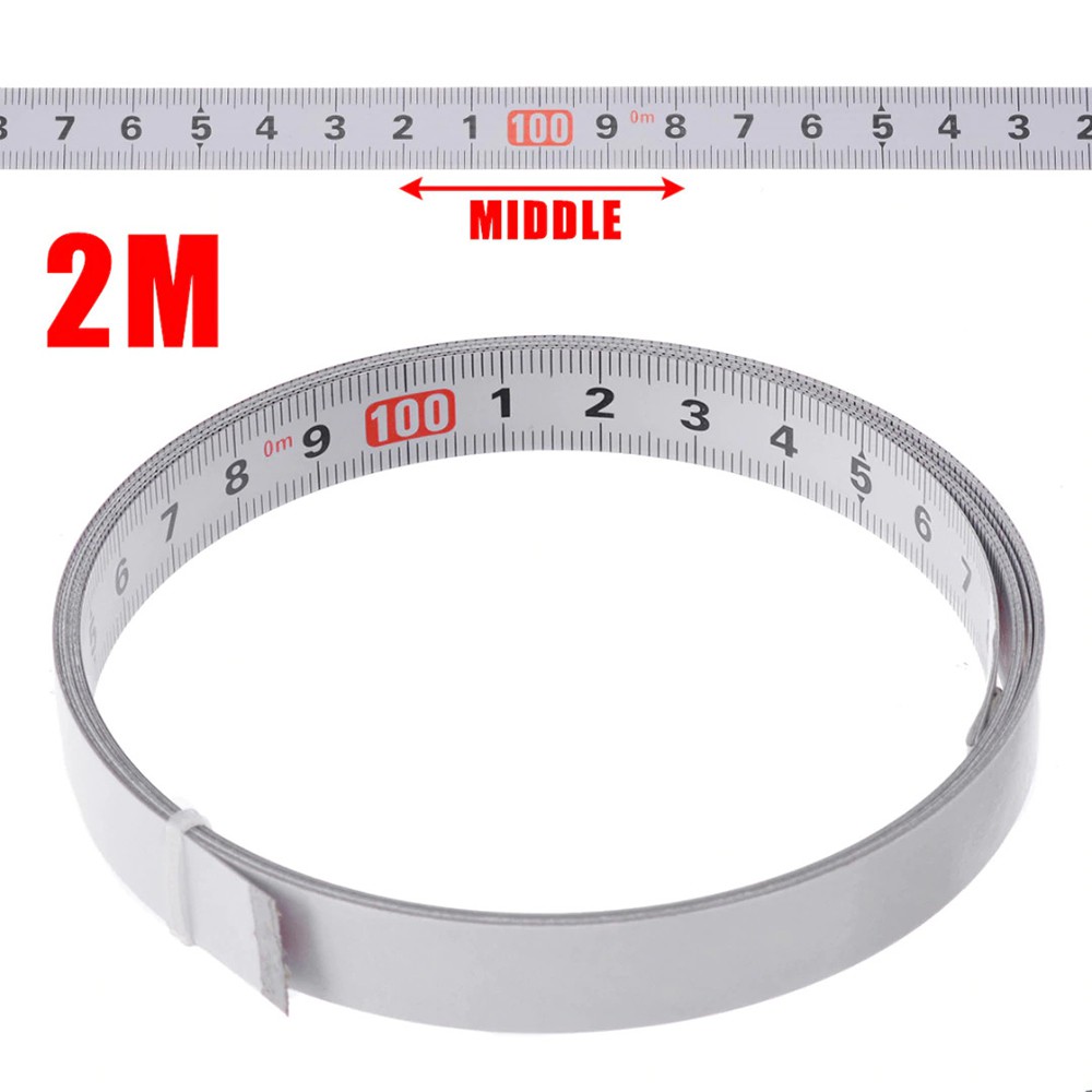 Meteran Adhesive Scale Bar Steel Ruler 2 Meter - M003 - White