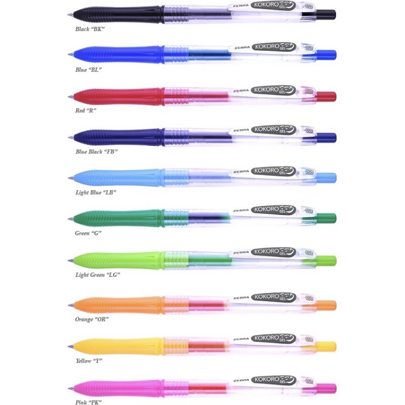 

Pulpen Gel Kokoro Warna-Warni / Zebra Kokoro Color 0,5 mm