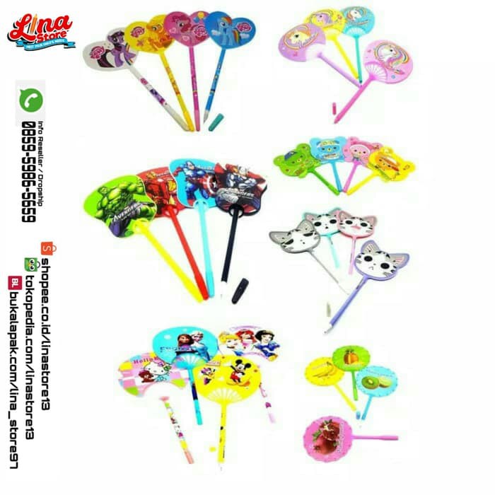 

Pulpen Gel Kipas Pen Lucu Balpoint Unik Bolpen Tinta
