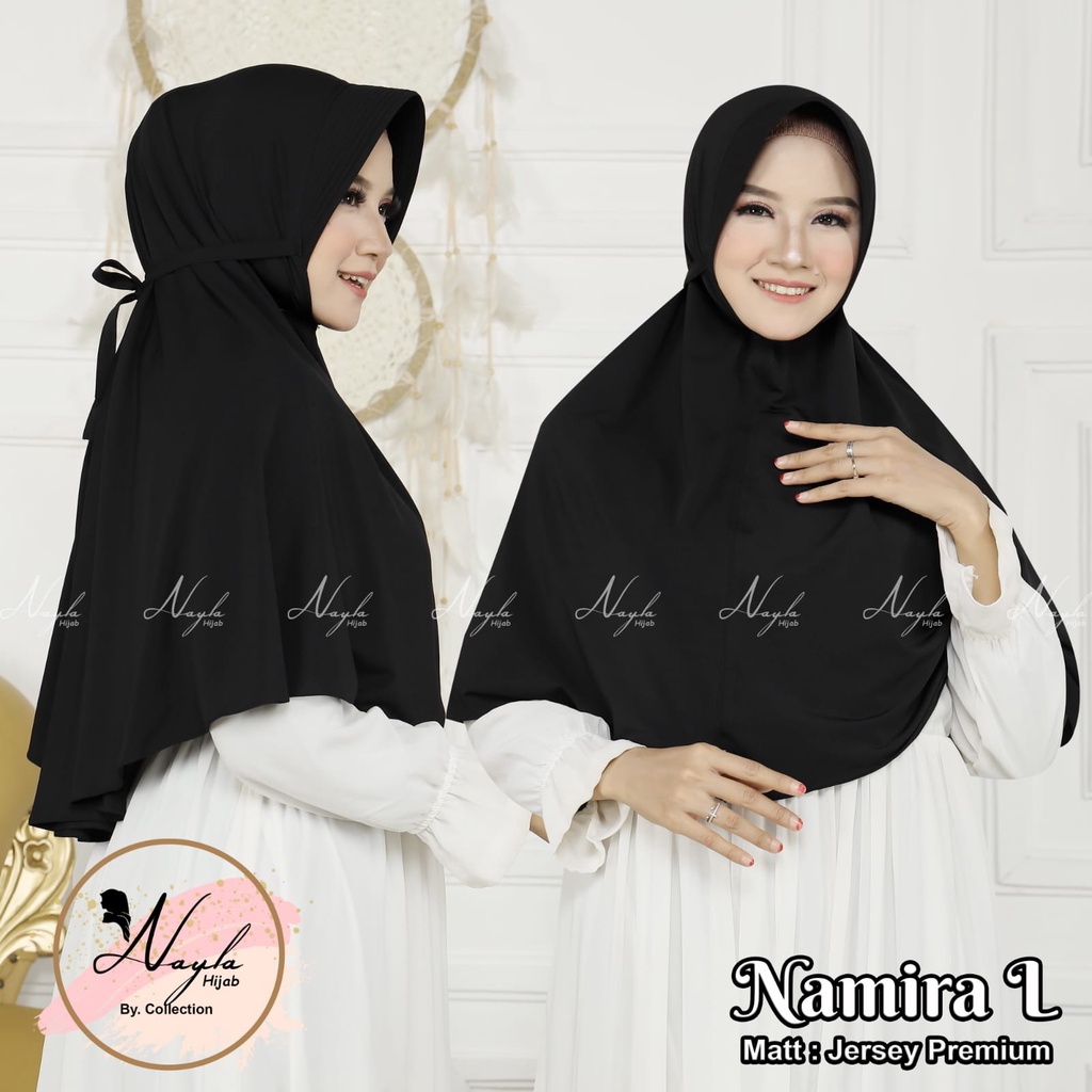 HIJAB INSTAN TERBARU MODEL NAMIRA SIZE L KERUDUNG INSTAN BERGO JUMBO NAYLA HIJA'B