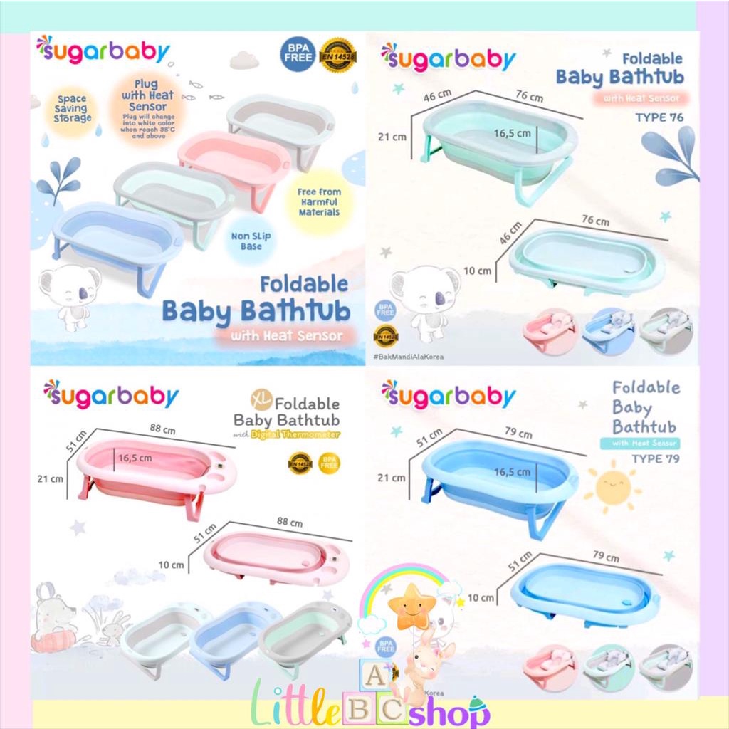 SugarBaby Foldable Baby Bathup With Digital thermometer sensor panas / Sugar Baby Bak mandi bayi