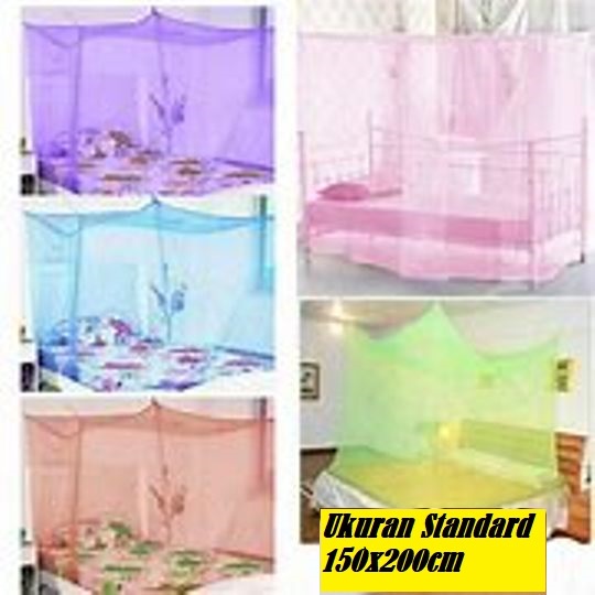 Kelambu Kotak Polos / Kelambu Nyamuk / Kelambu Kamar Tidur / Kelambu Gantung Standar 150 x 200 cm