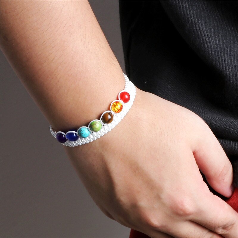 Gelang Double Anyam Fengshui dan 7 Chakra Stones