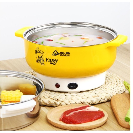 SHENAR GRANADA HOTPOT (DIAMETER 20CM) PANCI LISTRIK FREE KUKUSAN MULTIFUNGSI LAPISAN STAINLESS STEEL PANCI ELEKTRIK