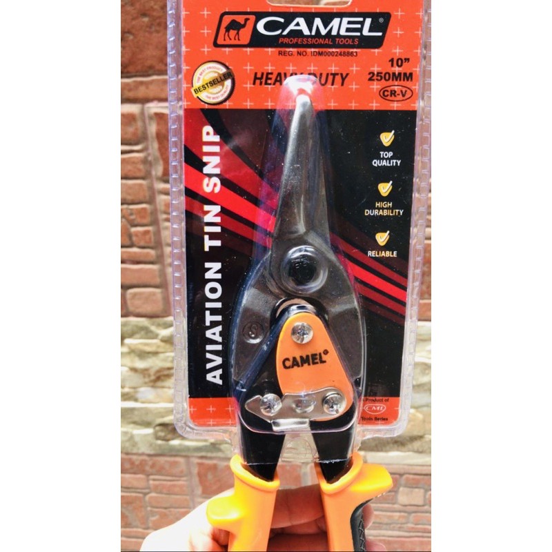 Gunting Seng Holo 10” 10inch Baja Ringan HOLOW HEAVY DUTY - CAMEL