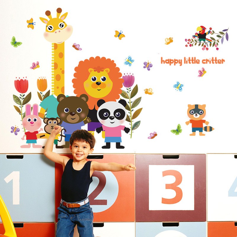 Reliza Wall Sticker Happy Little Critter Animal Anak Hewan Stiker Dinding LDR