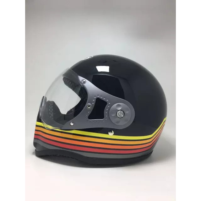 HELM CAKIL HBC PILOT VISOR STRIP HITAM GLOSSY ( Fullface / Retro / Klasik / Vespa )