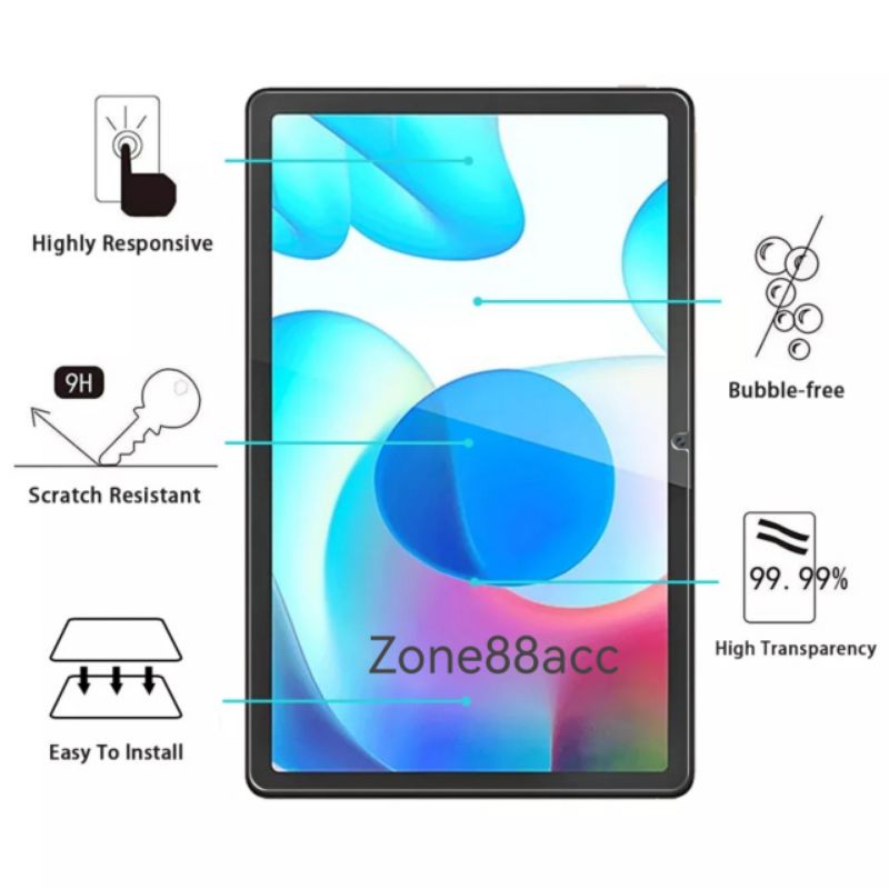 Tempered glass Realme pad 10.4 RMP2102 Antigores Bening Screen Guard protector TG pelindung layar tablet tab