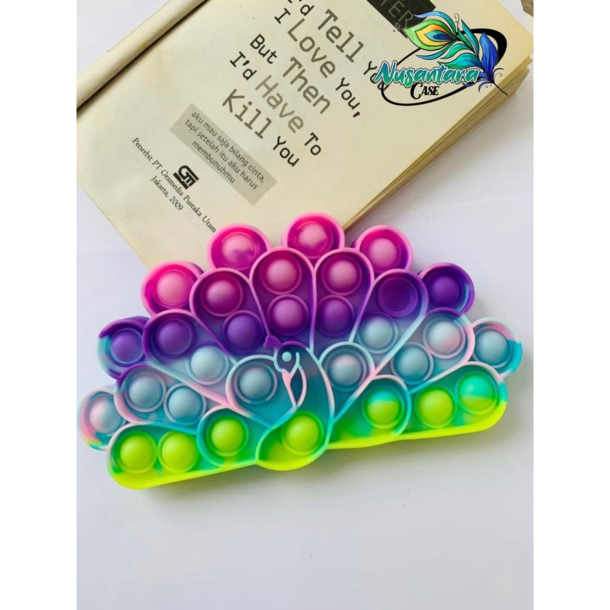 pop it fidget push bubble toys gelembung 3d rainbow pelangi karakter mainan anak NC7433-MERAK