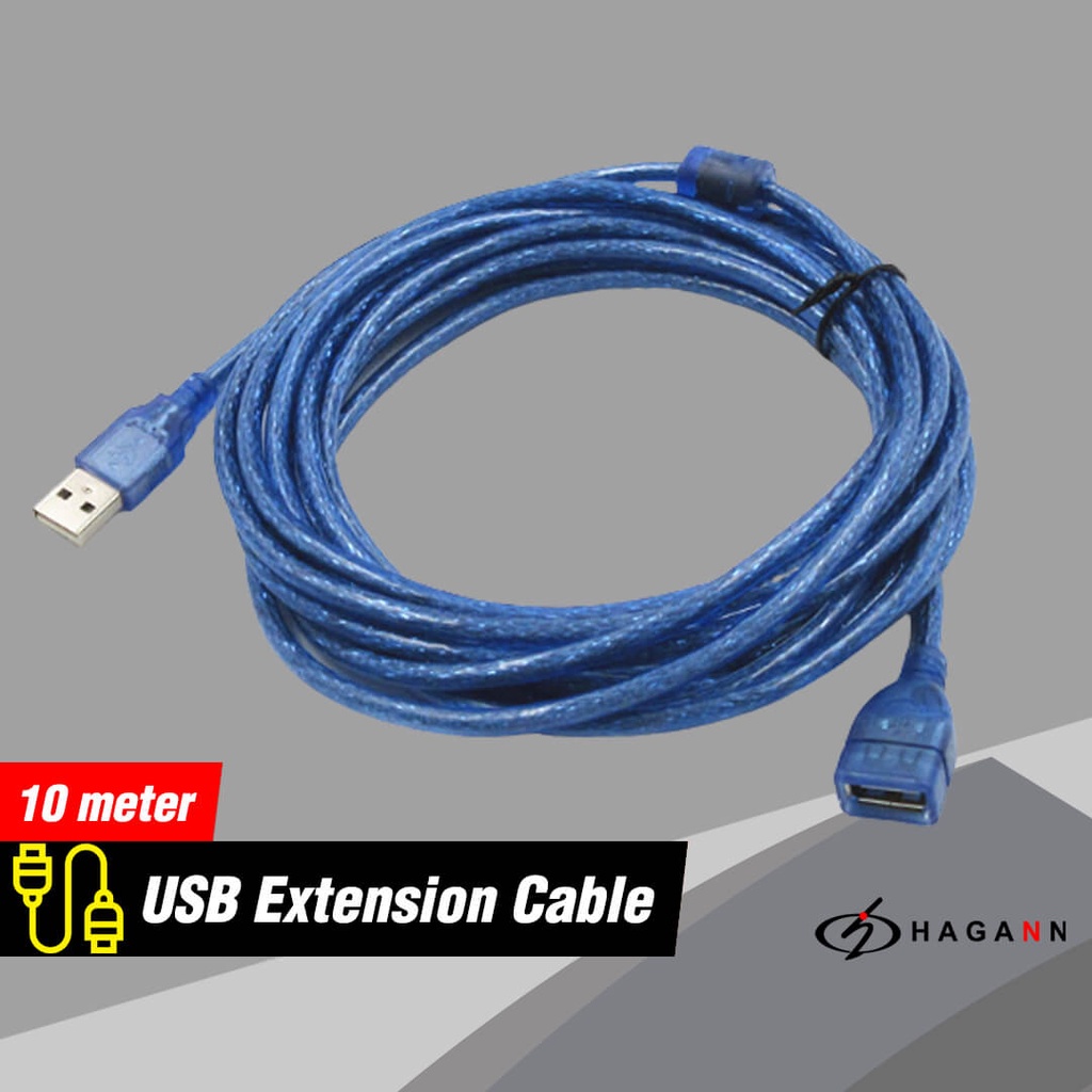 Kabel USB 2.0 Male to Female Extension Sambungan Perpanjangan 10M Cable 10 Meter Extention