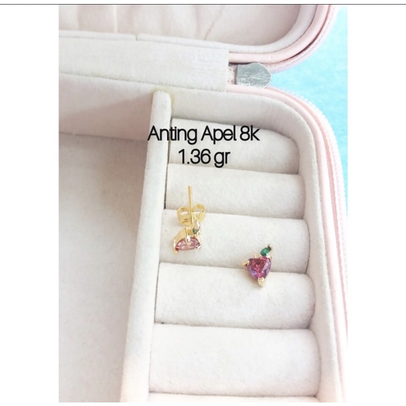 Anting ayu model buah apel kadar 375/8karat