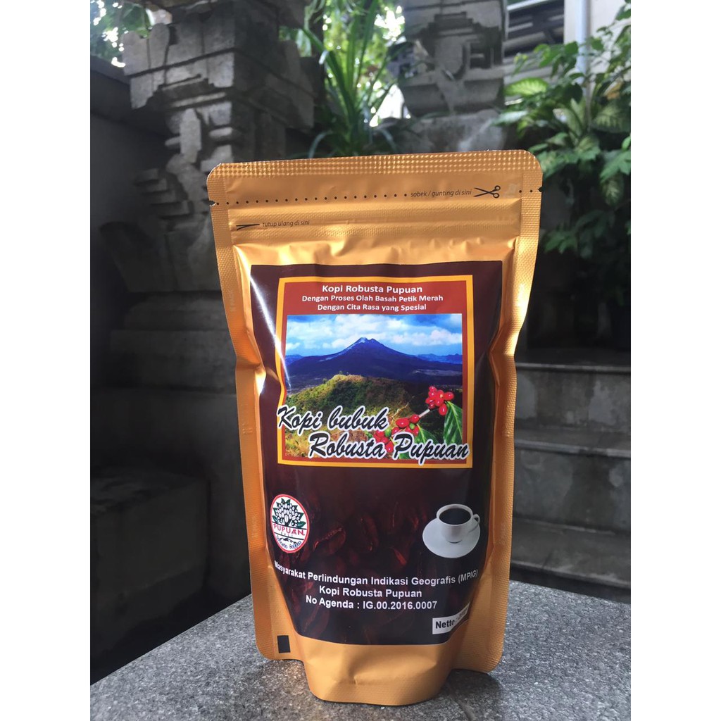 

Kopi Bubuk Robusta Olah Basah asli Pupuan Tabanan Bali 200 gram