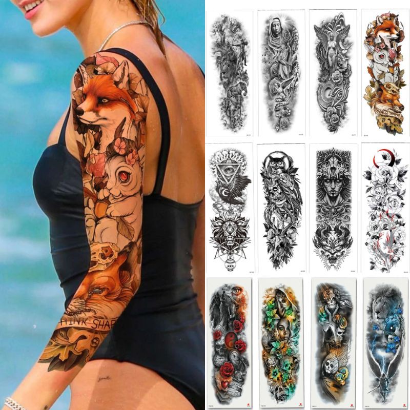 [Bayar DiTempat] Grosir Stiker Tato Temporer FULL LENGAN TERMURAH [GESER GAMBAR‼️]