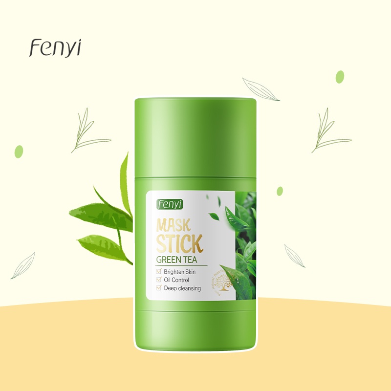 Fenyi Green Tea Mud Mask Stik KAOLIN Pembersih Komedo Penghilang Jerawat Mengontrol Minyak 40g