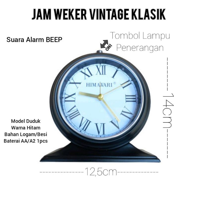 Jam Beker Weker Walker Alarm Suara Beep Body Besar Besi Tebal kualitas Bagus -