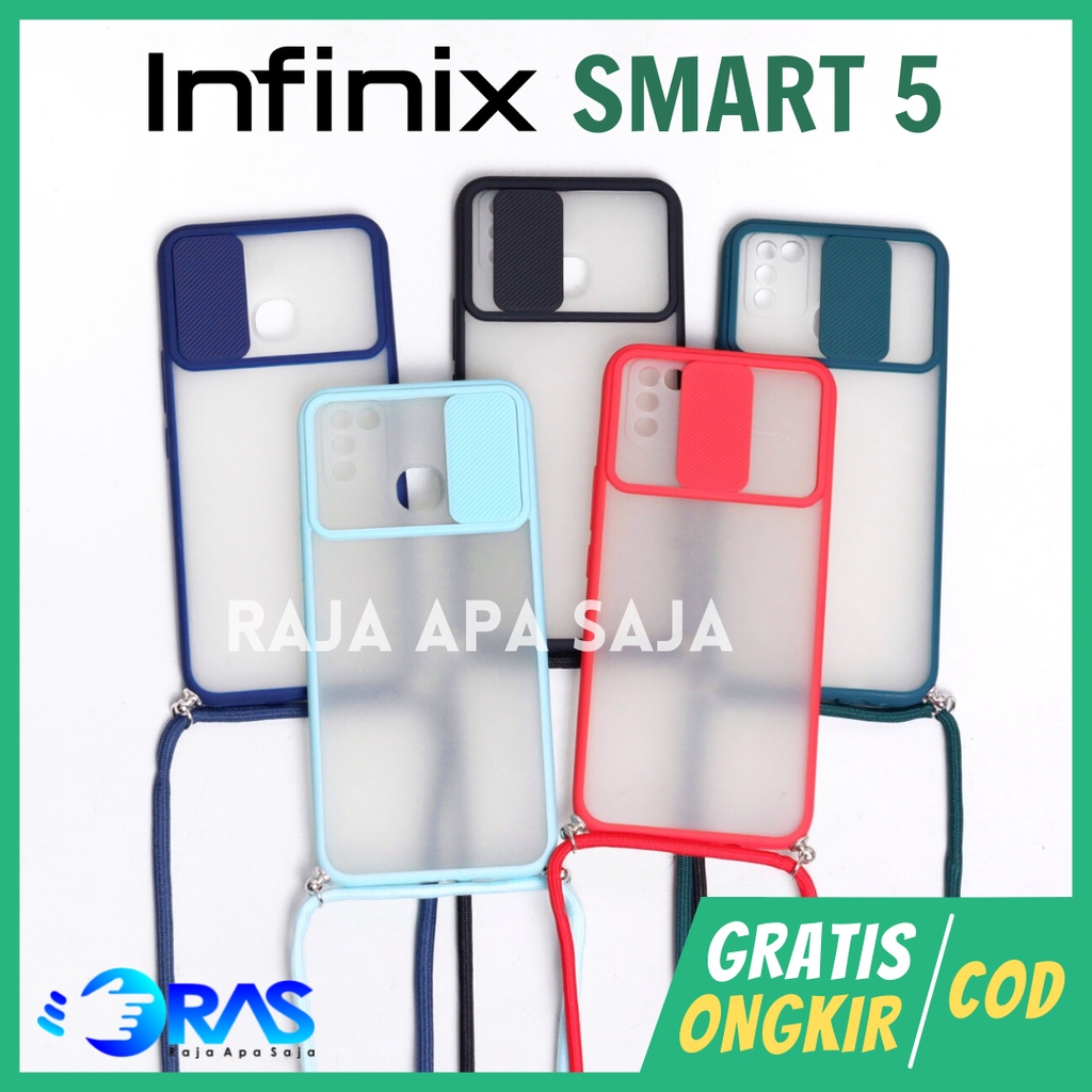 Softcase Sling Case INFINIX SMART 5 - Silicon Cover Karet Casing Kesing Tali Gantungan Lanyard Penut