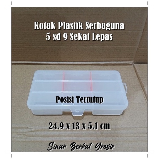 

Kotak Plastik Penyimpanan Aksesoris Koin Perkakas 5 sd 9 Sekat Lepas