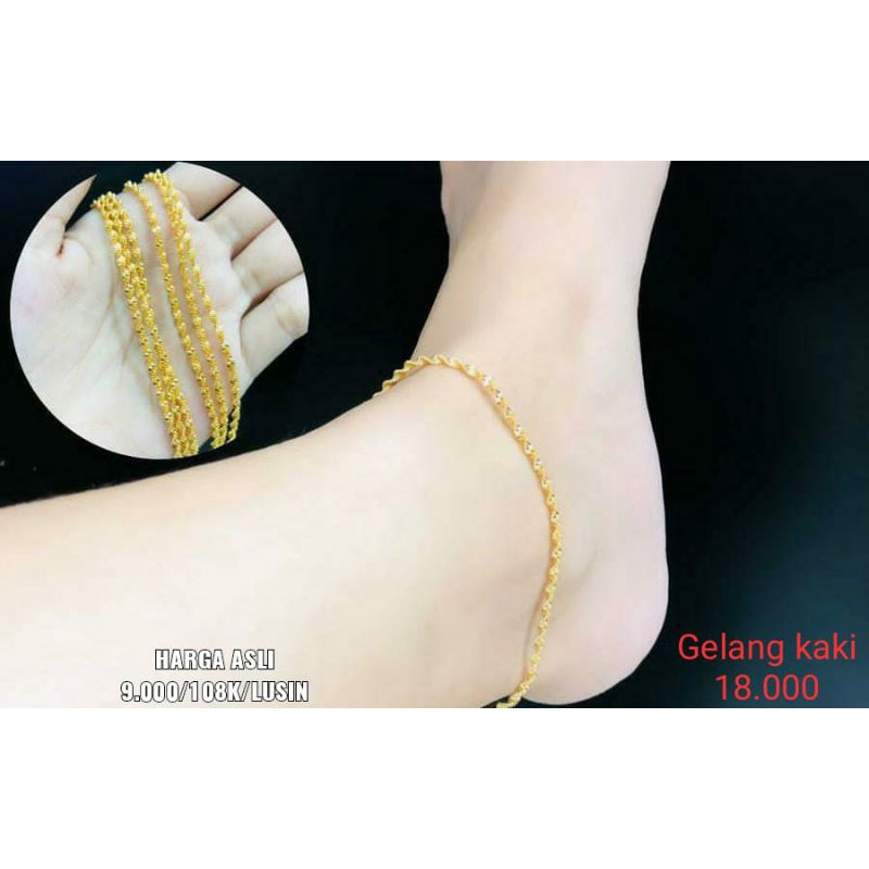 gelang kaki xuping rantai nuri grosir termurah