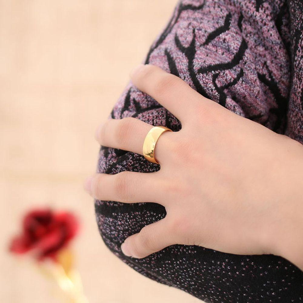 Lily Band Rings Perhiasan Pernikahan Pria Lapis Emas