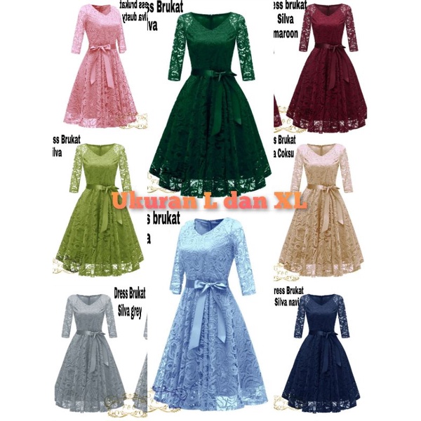 [COD✅] Gamis Maxi Brukat Dress Syari Silva Longdress Pesta Lamaran Murah Pesta Kondangan 2022