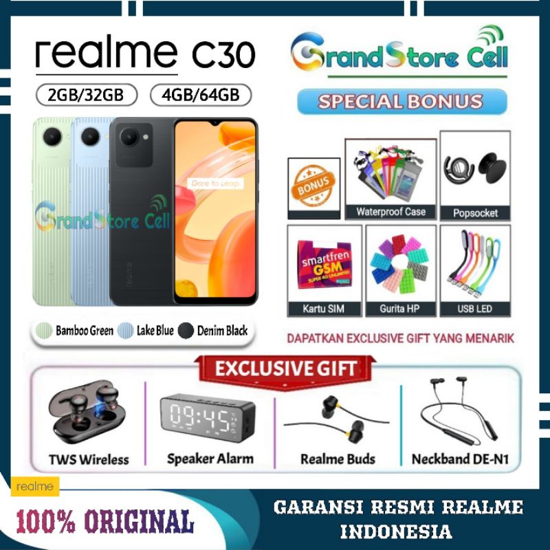 REALME C30 C 30 RAM 2/32 GB | C30 RAM 4/64 GB GARANSI RESMI REALME INDONESIA