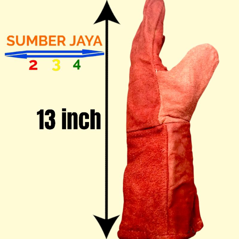 Sarung Tangan Las Merah 13 inch Termurah