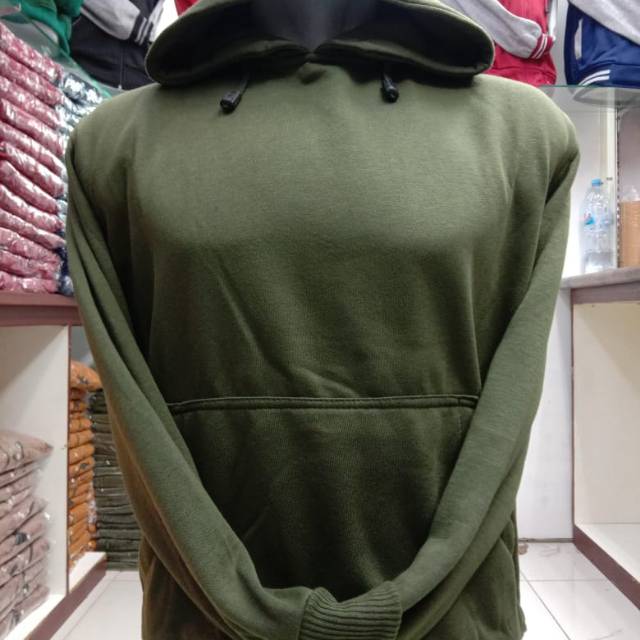 Jaket hoodie jumper cowok cewek warna hijau army