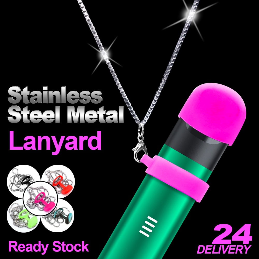 stainless steel metal lanyard silikon transparent relx infinity phantom stainless lanyard