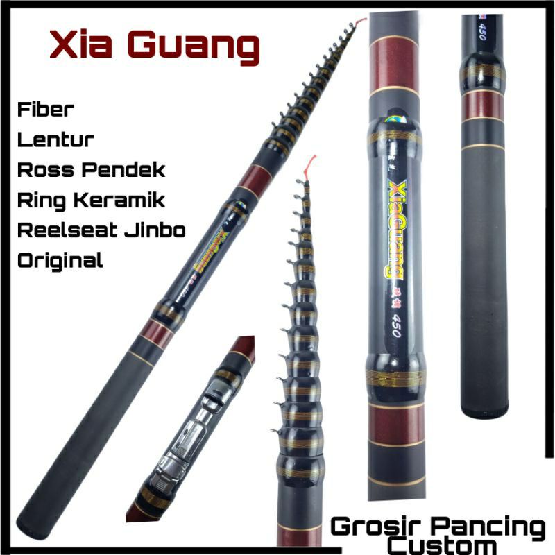 Joran Tegek Fiber Murah Orca Xia Guang Set Kolong Uk 450 Cm