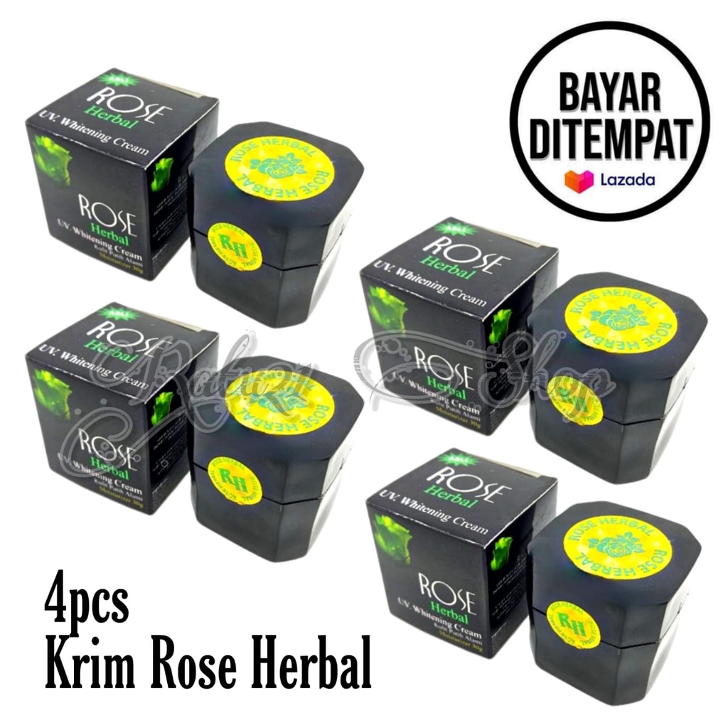 4pcs Krim Rose Herbal Wajah Siang dan Malam
