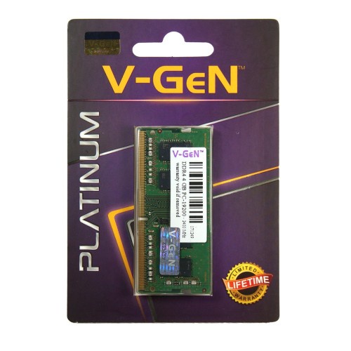 RAM V-GEN SODIMM DDR4 4GB 4 GB PC19200 PC-19200 PC 19200 PLATINUM VGEN RAM NOTEBOOK LAPTOP