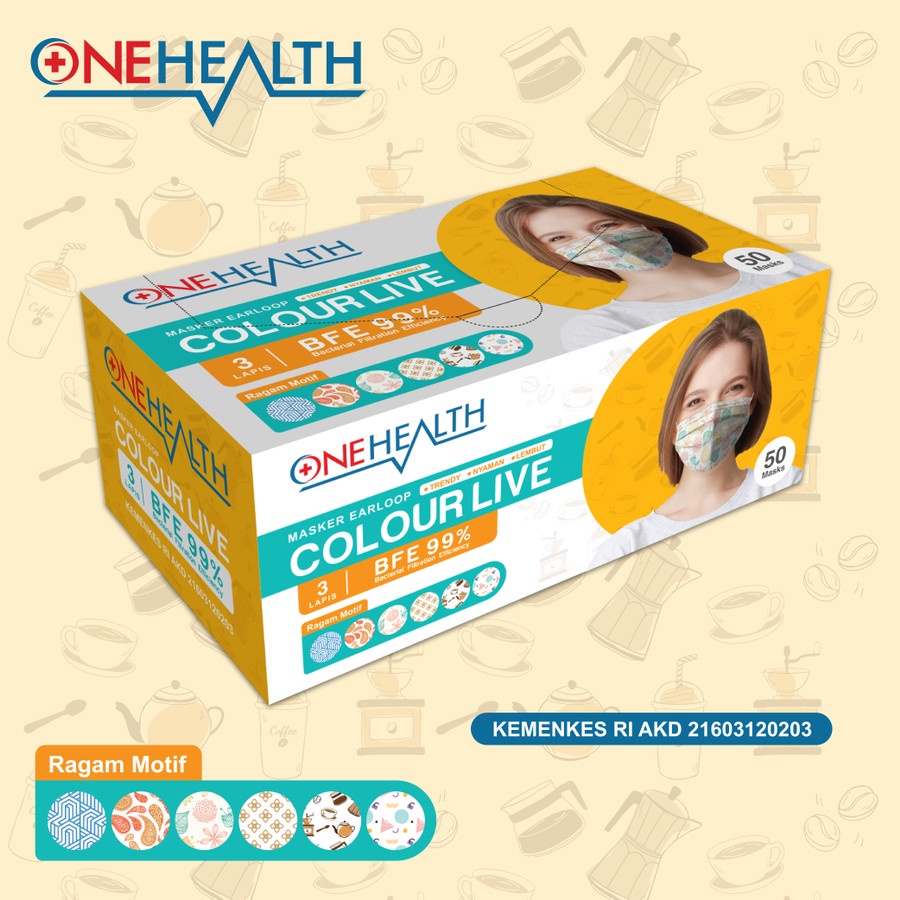 OneHealth Masker Medis Live Motif Isi 50 Pcs