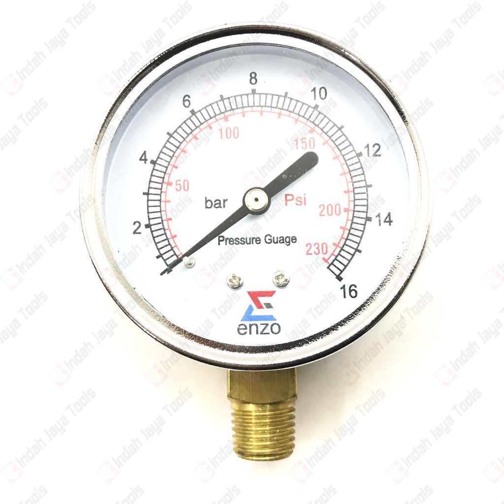 ENZO Manometer 10 16 25 Bar - Pressure Gauge Ukuran Angin Kompresor