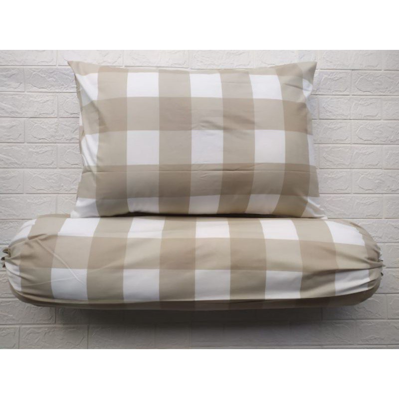 SARUNG BANTAL SARUNG GULING AESTHETIC KOTAK-KOTAK MINIMALIS / SARBAN AESTHETIC SARGUL SPREI MOTIF